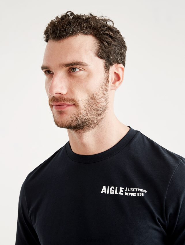 Aigle vīriešiem apdrukāts t-krekls ar apkakli noir drēbes P0R84L103