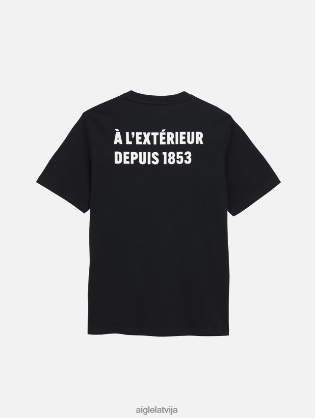 Aigle vīriešiem apdrukāts t-krekls ar apkakli noir drēbes P0R84L103