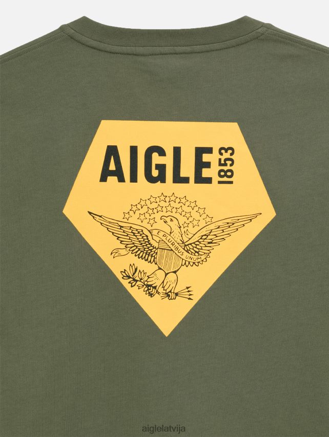 Aigle vīriešiem apdrukāts t-krekls ar apkakli taillis drēbes P0R84L146