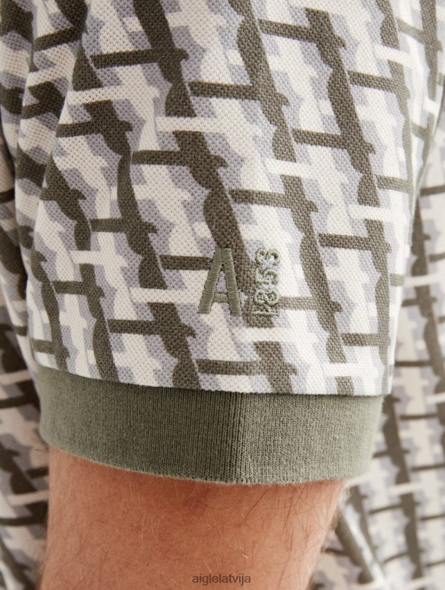 Aigle vīriešiem polokrekls ar monogrammu ar īsām piedurknēm taillis pr drēbes P0R84L119