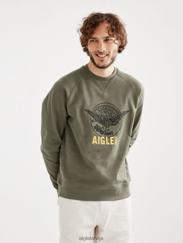 Aigle vīriešiem izšūts sporta krekls ar apkakli taillis drēbes P0R84L80