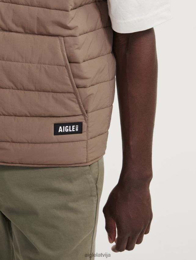 Aigle vīriešiem īsa dupont sorona stepēta wr piedurkņu veste kapučīno drēbes P0R84L165