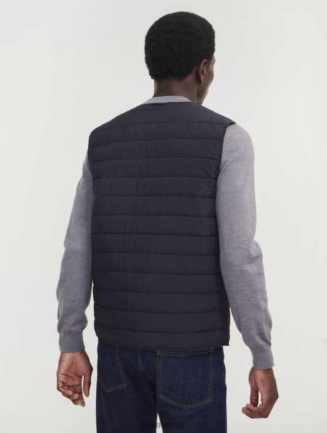 Aigle vīriešiem īsa dupont sorona stepēta wr piedurkņu veste noir drēbes P0R84L189