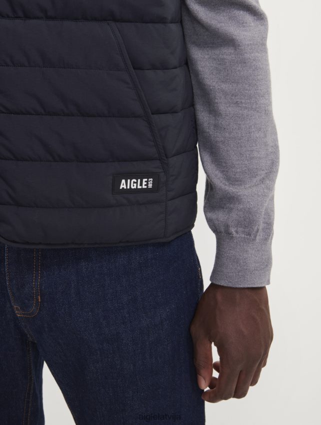 Aigle vīriešiem īsa dupont sorona stepēta wr piedurkņu veste noir drēbes P0R84L189