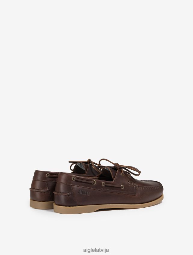 Aigle vīriešiem ādas laivu apavi marron kurpes P0R84L329