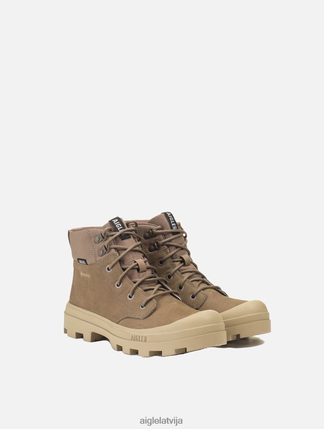 Aigle vīriešiem ikoniskie pārgājienu apavi no Gore-Tex ādas kastanis kurpes P0R84L271