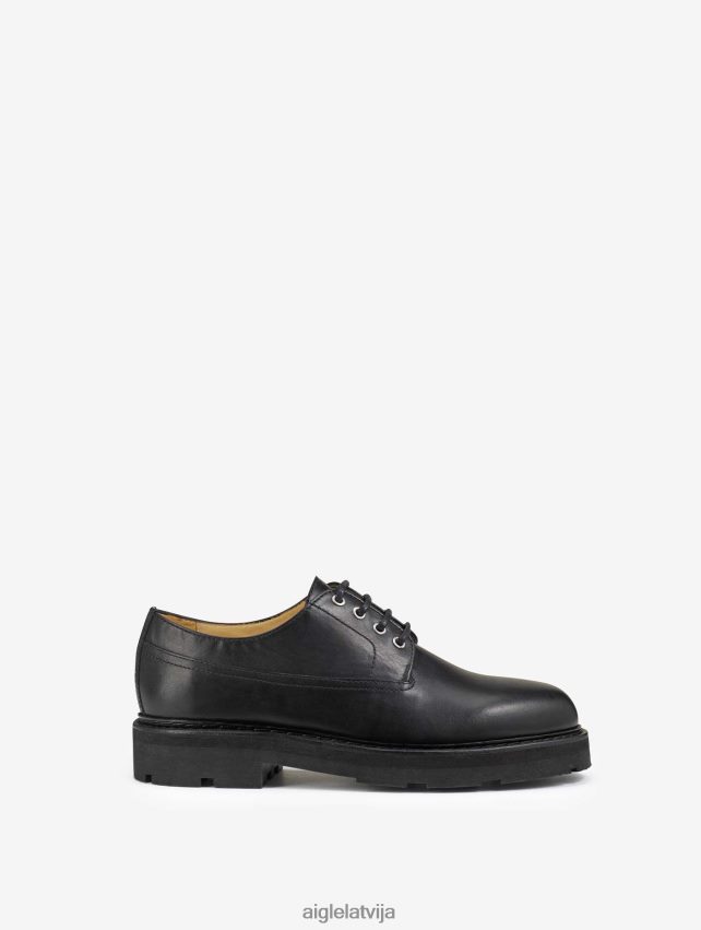 Aigle vīriešiem norvēģu šūtas ādas derbija apavi noir kurpes P0R84L305