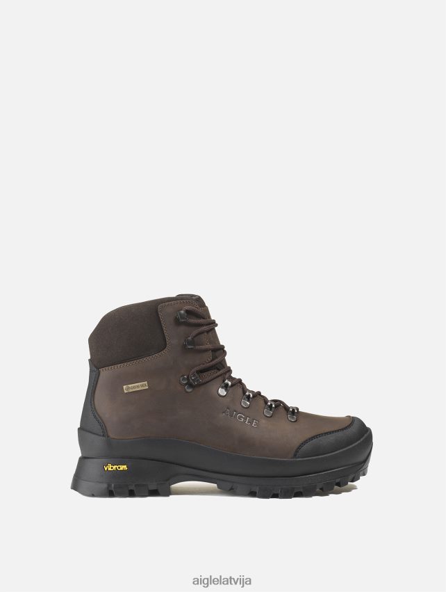 Aigle vīriešiem īpaši tehniski ādas puszābaki ar gore-tex membrānu un vibram zoli tumši brūns zābaki P0R84L275